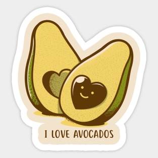 I Love Avocados Sticker